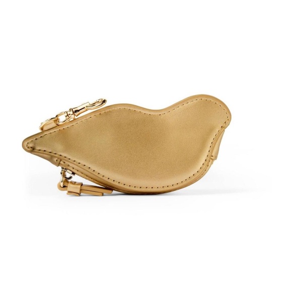Diane Von Furstenberg x Target Gold Lips Coin Pouch Keychain - Picture 4 of 8
